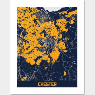 Chester - United Kingdom Bluefresh City Map Posters and Art